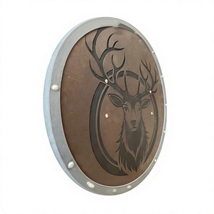 Bouclier Viking en bois sculpté à la main, motif bois de cerf, pour cosplay et décoration, cadeau d'Halloween - Product Image 1