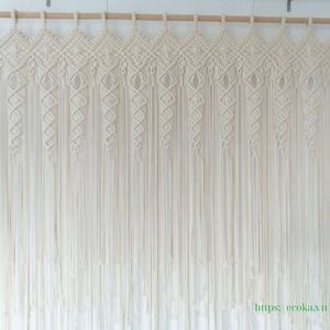 Cortina de Macramé de Algodón Tejida a Mano, Estilo Bohemio, Grande, para Ventana, Decoración del Hogar, Cortinas para Puerta de Balcón, Valan - Product Image 3