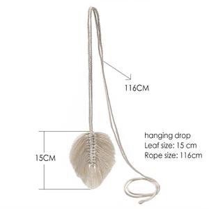 <span class=keywords><strong>Macrame</strong></span> tenda Tie backs foglia fatta a mano tessuta a mano Boho nappa cinghie per finestre accessori per la decorazione del soggiorno - Product Image 6