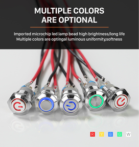 IP67 Waterdichte RVS Metalen Drukknop Schakelaar 12mm Power <span class=keywords><strong>Light</strong></span> Metal Drukknop Schakelaars met Ring LED Verlichting - Product Image 6