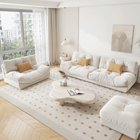 Nordique Simple crème tissu nuage paresseux sectionnel canapé simple rangée droite chat patte éponge remplissage pour petit appartement salon