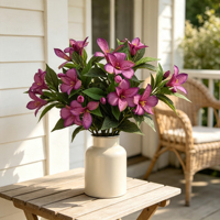 Großhandel Künstliche Alstroemeria Peruanische Lilie Seidenblumenstrauß für Floristen Hochzeitsvasen-Arrangement Tischdekoration Heimdekoration