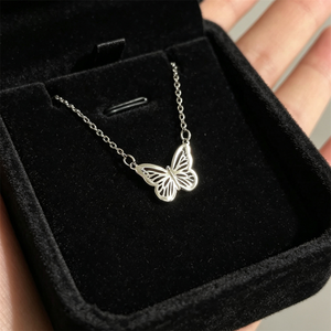 새로운 스테인리스 스틸 금도금 나비 목걸이 심플 패션 여성 트렌디 나비 목걸이 - Product Image 5