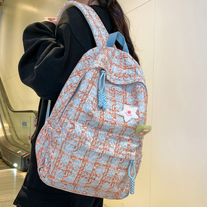 Nueva Mochila Escolar Ligera de Nailon con Diseño a Cuadros, 36 55L, Gran Capacidad, para Chicas de Secundaria y Universidad, con Forro de Poliéster - Product Image 3