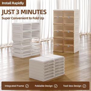 Boîte en carton pour chaussures <span class=keywords><strong>ugg</strong></span> portables mobiles fournies en usine Coffre de rangement pour chaussures Sneaker Boîte d'emballage transparente pour chaussures - Product Image 6