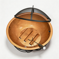 Brasero à bois haute performance en cuivre avec barres de ventilation intégrées, grande capacité, pour fêtes de feu de camp en extérieur