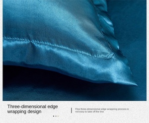 Hoogwaardige Effen Kleur 100% Polyester Stof Dekbedovertrek Luxe Hoes Hoes 4-delige Set - Product Image 3