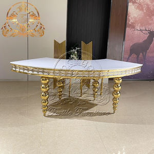 أثاث أحداث فندق أفعواني على شكل حرف S من الفولاذ المقاوم للصدأ ذهبي حديث لحفلات الزفاف - Product Image 1