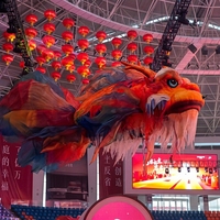 Dragon volant gonflable électrique personnalisé de 12 m avec pompe à air, modèle d'avion télécommandé pour spectacle de rue, défilé et scène