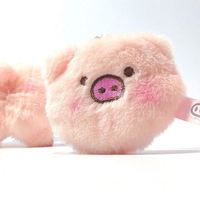 Porte-monnaie pendentif porte-clés en peluche douce et moelleuse, forme personnalisée mignonne, style dessin animé Kawaii Ins, motif tête et fesses de cochon, pour fille