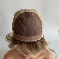Perruques Lace Front en Soie Sans Colle Cheveux Humains Vietnamiens Bouclés 6*6 7*7 8*8 Closure Blondes Courtes (Bob)