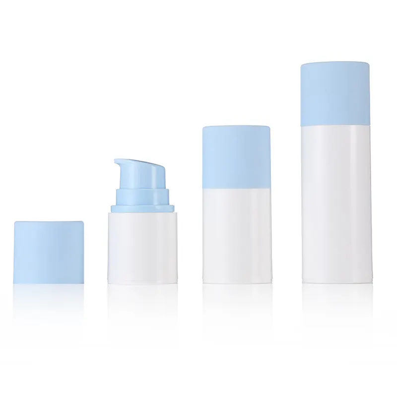 Cylindrical 30ml White PP Plastic Airless Pump Bottle With Popular Lotion Pump bottle