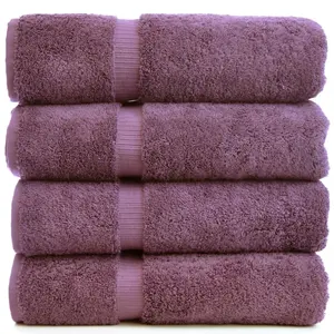 Asciugamano da bagno di lusso in cotone 100% per Hotel e Spa con design dobby realizzato in cina-Set di 4