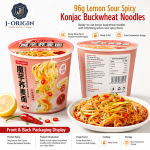 96g Lemon Sour Spicy <strong>Konjac</strong> Buckwheat <strong>Noodles</strong> Ready to Eat Instant Low Calorie Asian Food Snack OEM Private Label - Product Image 4
