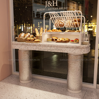 Vitrine de boulangerie industrielle en verre courbé, réfrigérée, commerciale, avec porte de protection en verre, vitrine à desserts