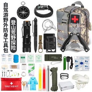 Outdoor Survival Kit With First Aid Compact Nylon Bag <b>Multi</b> <b>Tool</b> Emergency Gear For <b>Camping</b> Hiking Earthquake Preparedness - Product Image 4