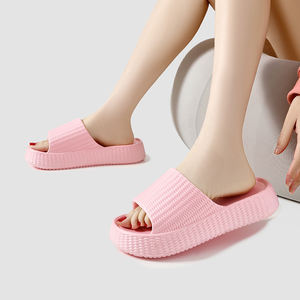 Zapatillas deslizantes con cojín con patrón <span class=keywords><strong>de</strong></span> yute para mujer, plataforma con suela <span class=keywords><strong>de</strong></span> garrapatas, EVA para interiores y exteriores, playa, casa, baño, ducha, sandalia - Product Image 3