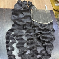 Extensions de cheveux humains vierges non traités, lisses, bouclés, ondulés, alignés dans le sens des cuticules, qualité vietnamienne, pour tissage