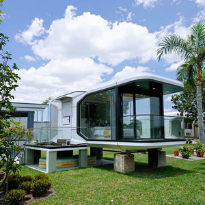 Cápsula espacial de casa pequeña de lujo comercial Contenedor de acero prefabricado Instalación rápida Tamaño personalizado para bienes raíces de construcción - Product Image 1
