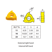 ZCC LT11 CNC Carbide Turning Threading Inserts LT11.01N-1.50GM YBG201 Cutting Tool for Stainless Steel 100% Original in Stock