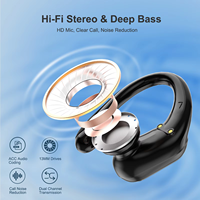 Headphone Stereo True Wireless, Earphone Gaming WTS olahraga berlari IP7 tahan air di telinga dengan mikrofon