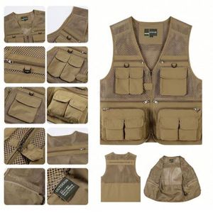 เสื้อกั๊กทำงานกลางแจ้งสำหรับฤดูร้อน ไซส์ใหญ่ พิมพ์โลโก้ได้ เป็นมิตรกับสิ่งแวดล้อม มีซิปและกระเป๋าหลายช่อง พกพาสะดวก เหมาะสำหรับงานโปรโมชั่น - Product Image 3