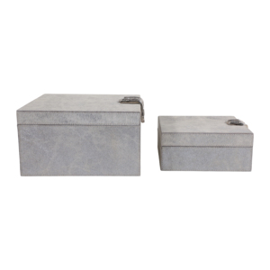 Scatole Decorative in Ecopelle con Coperchio per Gioielli e Oggetti Preziosi, Elegante Set di Due in Grigio per Arredamento Casa - Product Image 6