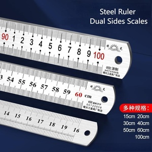 Shuguang Mặt Trời Logo 1M Thép Không Gỉ Thẳng Kim Loại Cai Trị 100Cm Sinh Viên Của Đo Băng - Product Image 3