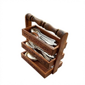 ZamZam Industries Modern Heavy Duty Wooden <b>Caddy</b> Compartments for Holding <b>Kitchen</b> Tools Spices Jars Everyday Items Organized - Product Image 1