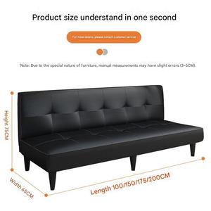 Sofá Cama Plegable de Cuero PU Personalizable, Moderno, Ajustable, Estilo Familiar, <span class=keywords><strong>3</strong></span> Plazas, para Apartamentos Pequeños, Conjunto de Sofás Casuales para Sala de Estar - Product Image 4