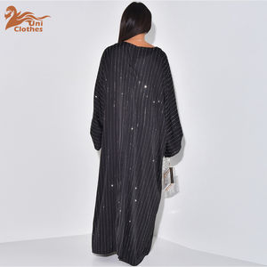 Vestido Abaya Elegante de Manga Larga para Mujeres Musulmanas de Medio Oriente, Dubái, 2025, Vestidos con Capucha y Diamantes de Moda - Product Image 4
