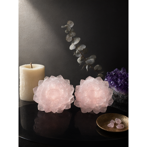 Belle fleur de zinnia sculptée à la main en quartz rose - sculptures en cristal/pierre précieuse - 2,8 pouces et 100 g (0,22 lb) - UNE PIÈCE - Product Image 3