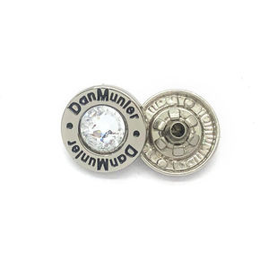 Fornitore all'ingrosso personalizzato oro metallo bottoni a pressione con diamanti di pietra per l'abbigliamento - Product Image 4