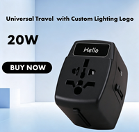 Chargeur mural GaN FOXCAN 20W Type-C PD à charge rapide, 4 ports, adaptateur de voyage universel international pour ordinateur portable