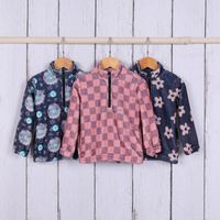 Veste polaire d'hiver à fermeture éclair pour bébés et tout-petits à motif western personnalisé en gros à col montant pour enfants, garçons et filles