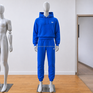 Conjunto Deportivo Vintage Azul Marino <span class=keywords><strong>para</strong></span> <span class=keywords><strong>Hombre</strong></span> - Sudadera <span class=keywords><strong>con</strong></span> Capucha y Cierre Completo y Pantalones Deportivos <span class=keywords><strong>con</strong></span> Ribete en Contraste y Logotipo Bordado - Product Image 2