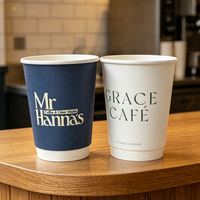Gobelet en papier à double paroi compostable imprimé sur mesure, 10 oz, 12 oz, 16 oz, gobelet à café jetable biodégradable pour café, restaurant