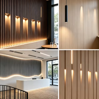 Panneau mural imperméable WPC avec éclairage pour salon et cuisine, design moderne avec effet fluorescent et usage domestique