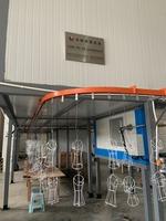 Maßgefertigte Halbautomatische Pulverbeschichtungsanlage mit Härtungsofen Spritzkabine für Rundtopf-Lackierung Marke Jinhai Herkunft Zhejiang