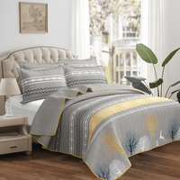 Parure de lit 5 pièces en polyester tricoté 300TC, douce, antibactérienne, unie et simple, pour la maison, l'hôtel et la chambre à coucher – Vente directe usine