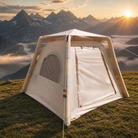 Tente de camping gonflable à montage rapide, imperméable, portable, pour la famille, avec auvent et fenêtres en maille