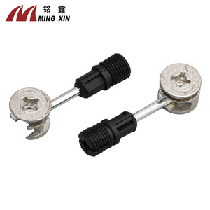 Connecteur trois en un Ming Xin A100 en alliage de zinc nickelé à levier de déverrouillage rapide pour la connexion des meubles de placard et d'armoire - Product Image 1