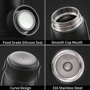 17Oz <span class=keywords><strong>500ml</strong></span> thép không gỉ cách nhiệt chân không <span class=keywords><strong>Flask</strong></span> đỏ đen Tumblers chai nước Thermo cup cà phê cho bán buôn uống cách sử dụng - Product Image 2