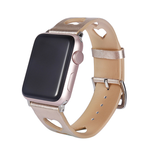Bracelets de montre <span class=keywords><strong>Apple</strong></span> en cuir de <span class=keywords><strong>luxe</strong></span>, forme cœur, <span class=keywords><strong>bracelet</strong></span> en cuir pour femmes, 38 mm, 42 mm, 45 mm, accessoires pour montre connectée - Product Image 5