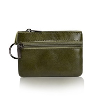 Hot Sale Mini Kulit Asli Gantungan Kunci Dompet Kartu Pemegang Koin Dompet Wanita