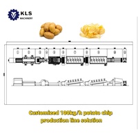Línea de Procesamiento de Papas Fritas Eléctrica Comercial KLS con Intercambiador de Calor, Equipo Automático para Hacer Papas Fritas de Bajo Costo