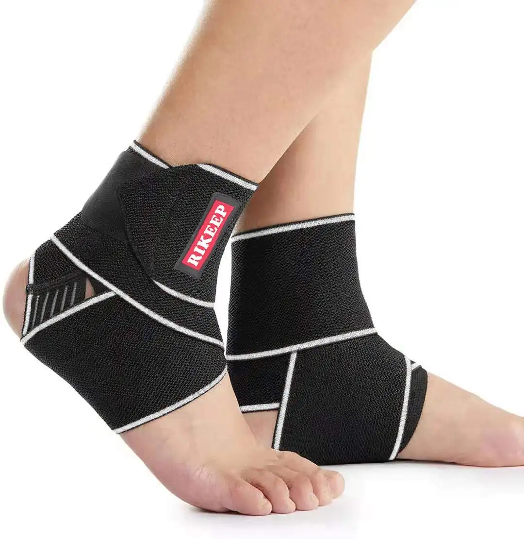 Preço de fábrica Elastic Ankle Brace Wrap Compression Support Strap Ankle suporte para inchaço Basketball Football Running Bandage