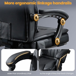 Silla de Oficina Ejecutiva con Ventilación, Cuero, 6 Puntos de Masaje, Calefacción, Reposabrazos Acolchados, Silla Gaming, Muestra Gratis - Product Image 5