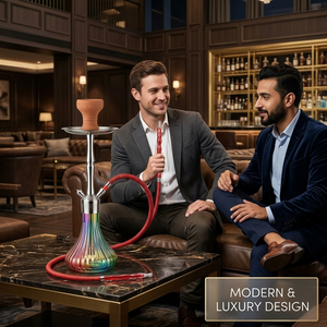 Oferta Especial: Shisha Colorida Iridiscente con Diseño Acanalado, Vaso Tipo Pera, Inoxidable, No Tóxico, Tubo de Silicona de Grado Alimenticio, Nargile - Product Image 3
