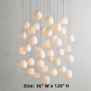 Lampadario Moderno di Lusso in Alabastro Naturale da 36 Pollici per <span class=keywords><strong>Soggiorno</strong></span> - Product Image 2
